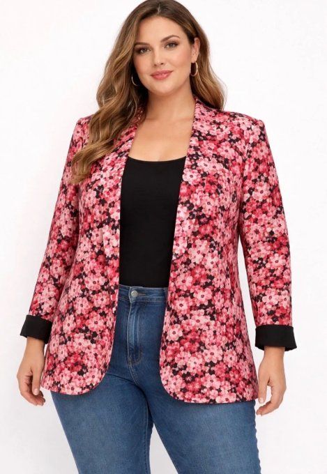 ​Blazer Floral Rose & Noir