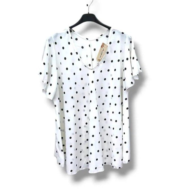 ​Blouse Fluide & Pois Blancs
