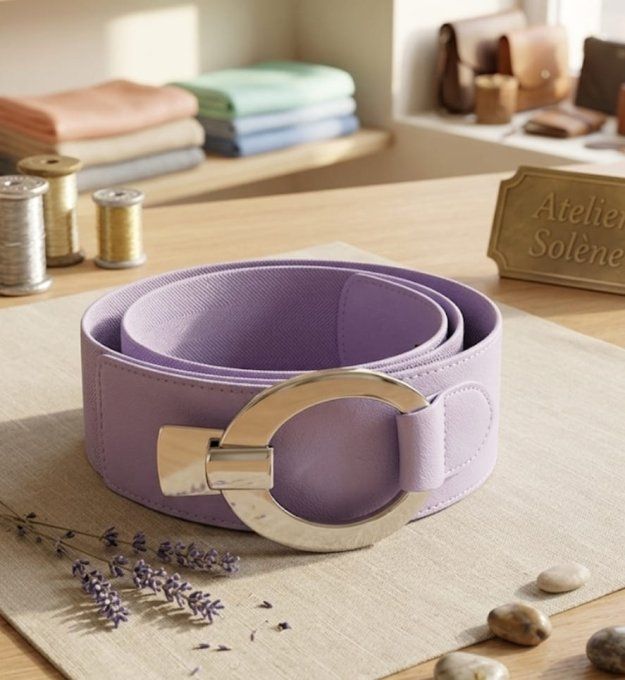 ​Ceinture Élastique Large & Boucle Argentée