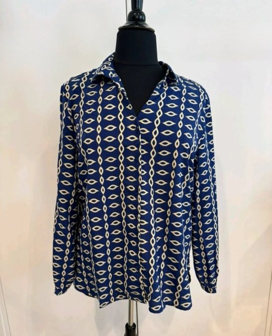 ​Chemise bleue à motifs maillons 