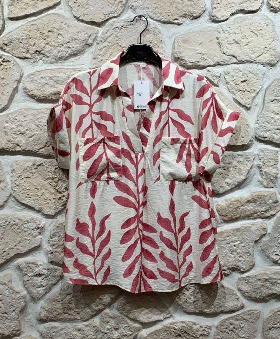 ? Chemise / Blouse "Tropical Chic" à Motifs Feuillage ?