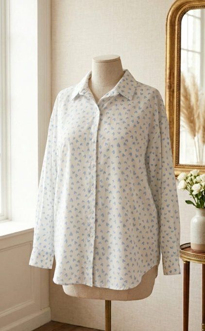 ​Chemise Imprimée au Style Romantique