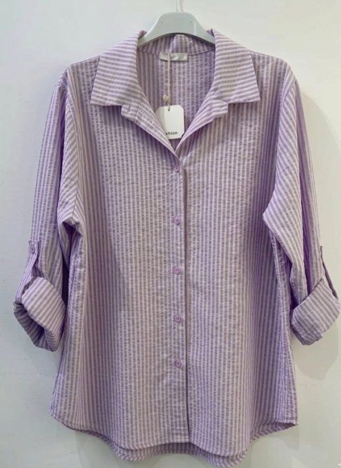 ​Chemisier Fluide à Rayures & Manches Relevables