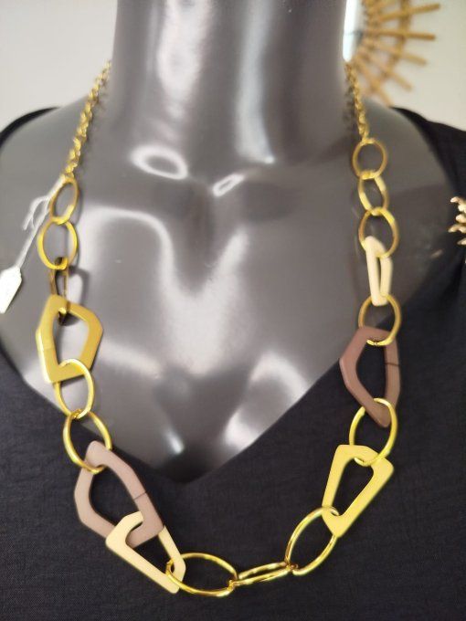 ​Collier XL  doré Maillons Géométriques