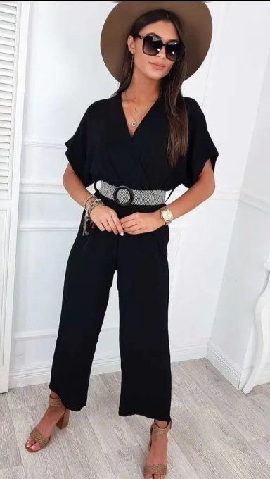​Combinaison Longue Fluide & Ceinture Tressée