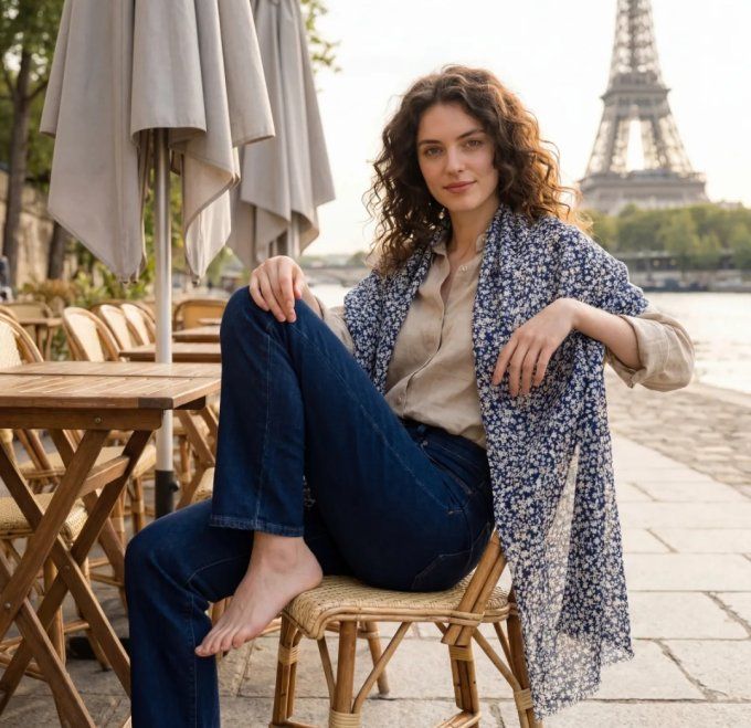 ​Écharpe Légère à Motif Floral