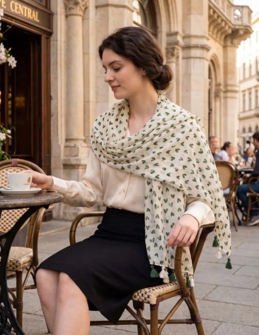 ​Foulard Fluide & Cœurs Romantiques