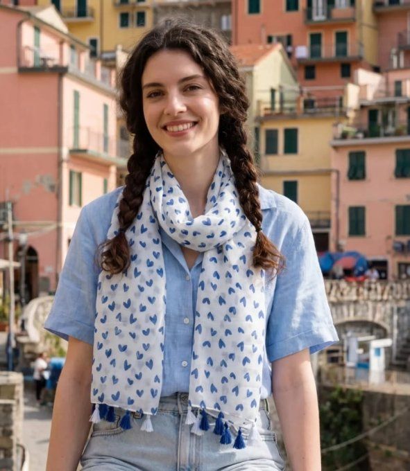 ​Foulard Fluide & Cœurs Romantiques