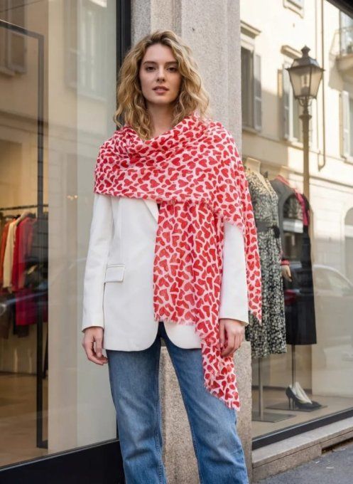 ​Foulard Fluide & Cœurs Romantiques