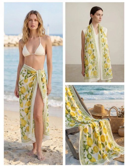 ​Foulard & Paréo & Imprimé Citrons Vitaminé