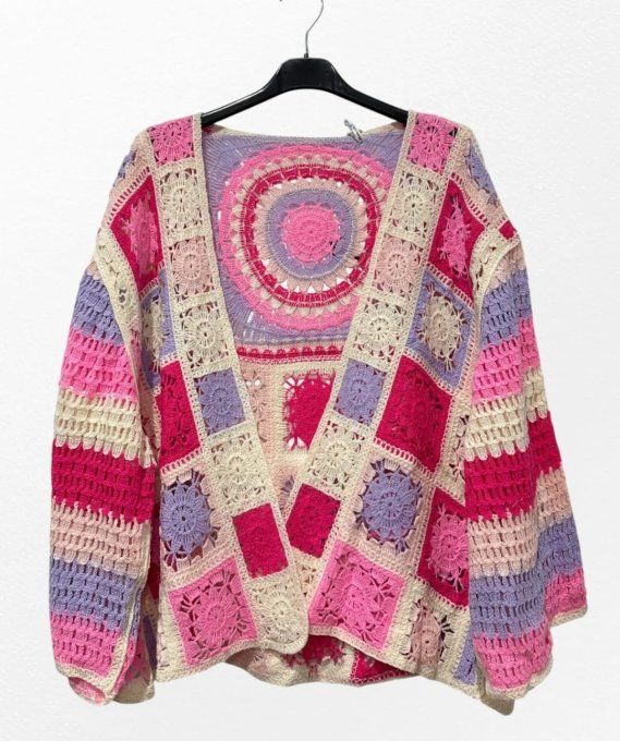 ​Gilet en Maille Crochetée & Rosace au Dos