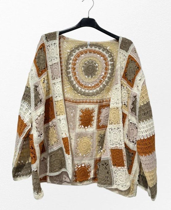 ​Gilet en Maille Crochetée & Rosace au Dos