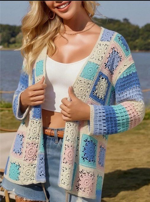 ​Gilet en Maille Crochetée & Rosace au Dos