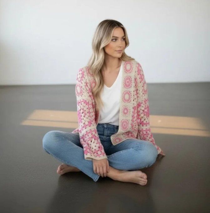 ​Gilet Oversize en Maille Crochetée