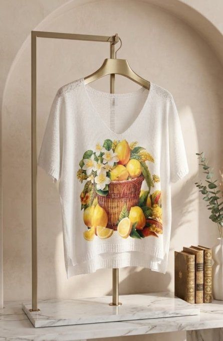 ​Haut en Maille Fine "Douceur Citronnée"