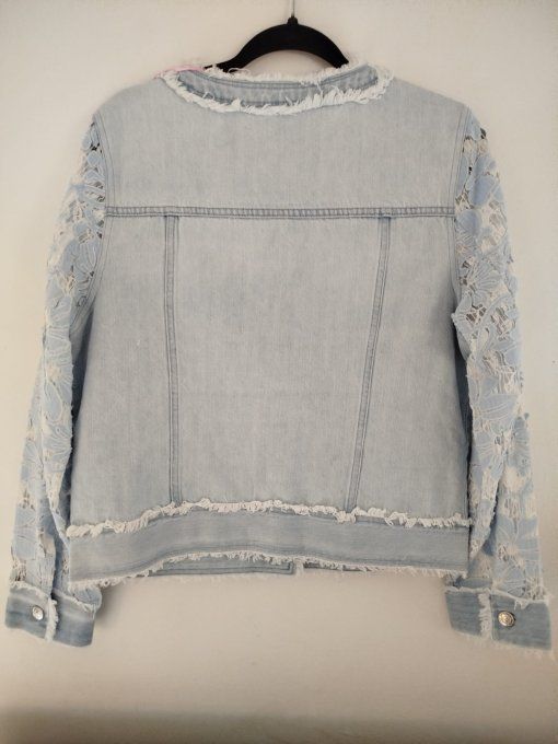 ​La Veste Denim & Manches en Dentelle