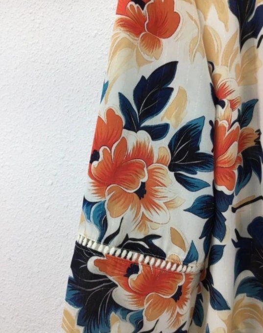 ​Le Chemisier Floral d'Automne & Galons Ajourés