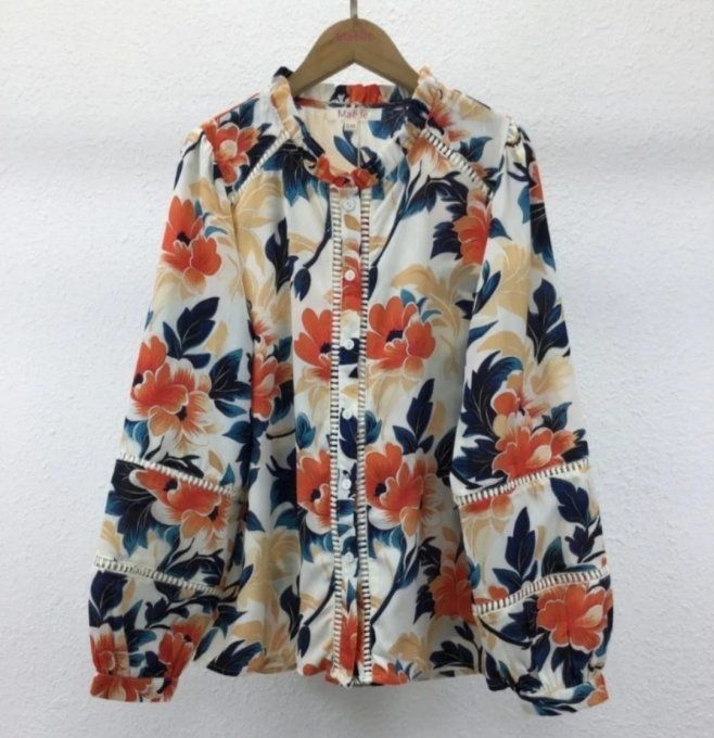 ​Le Chemisier Floral d'Automne & Galons Ajourés