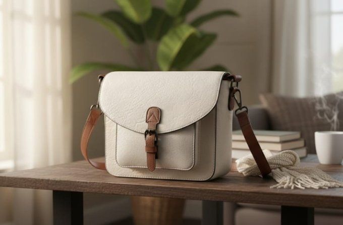 ​Le Sac Besace "Beige Sable & Or"