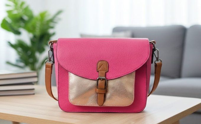 ​Le Sac Besace "Fuchsia & Or"