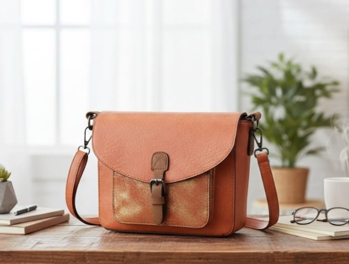 Le Sac Besace "Orange & Or"