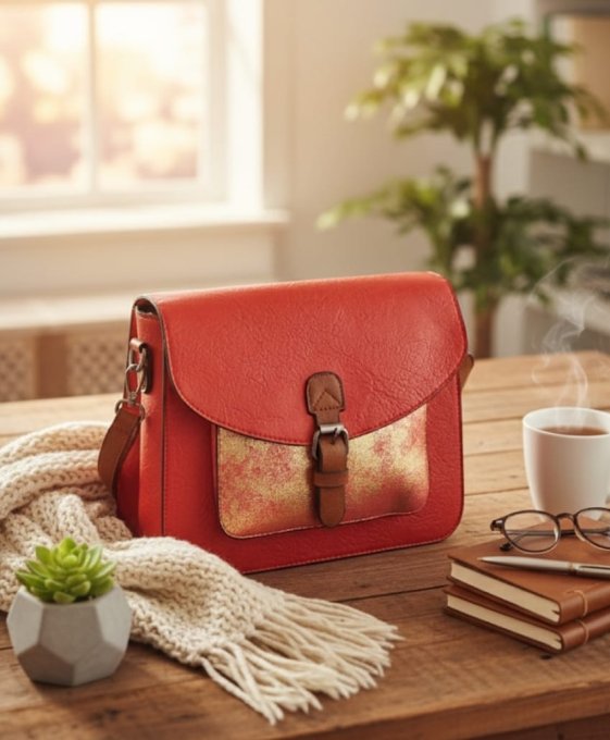 ​Le Sac Besace "Rouge & Or"  
