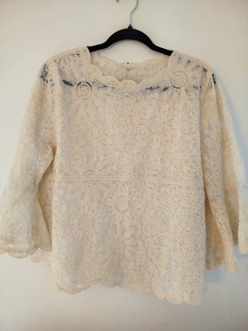 ​Le Top Kimono en Dentelle Florale