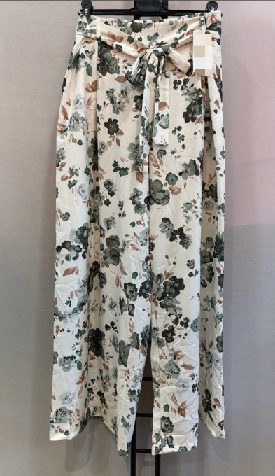 ​Pantalon Large Fluide "Jardin d'Hiver"  