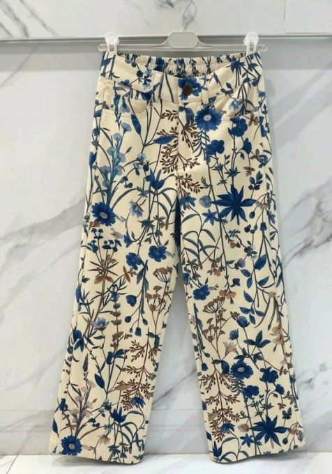 ​Pantalon Large Fluide & Imprimé Floral