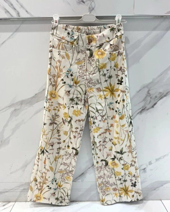 ​Pantalon Large Fluide & Imprimé Floral