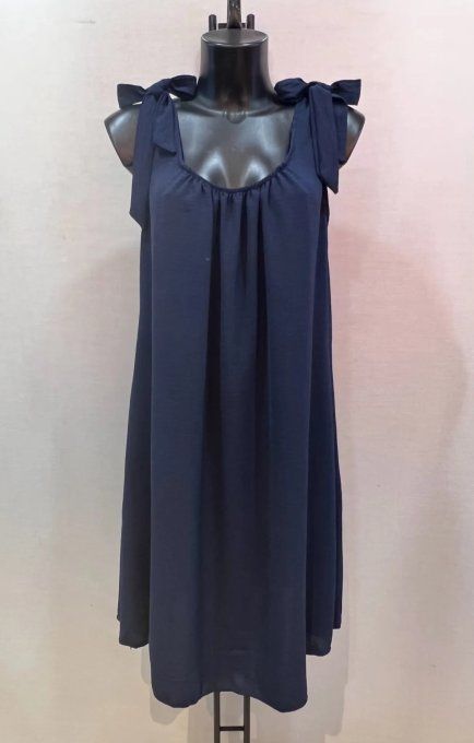 ​Robe Fluide Marine à Bretelles Noeuds "Capri"