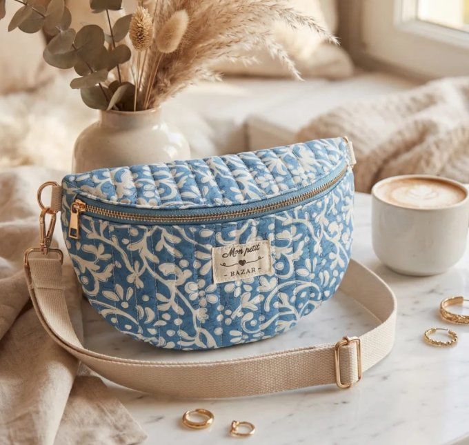 ​Sac Banane Matelassé "Mon Petit Bazar"