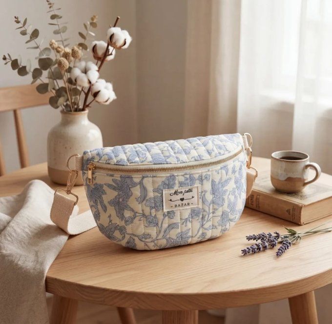 ​Sac Banane Matelassé & Motifs Floraux Romantiques