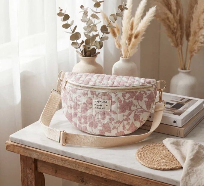 ​Sac Banane Matelassé & Motifs Floraux Romantiques