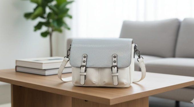 ​Sac Besace "Blanc & Argent"