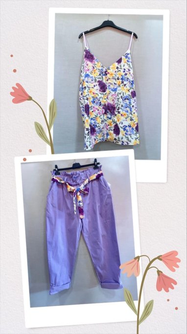 ​Top Caraco Fluide & Motifs Floraux