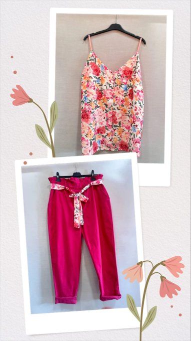 ​Top Caraco Fluide & Motifs Floraux