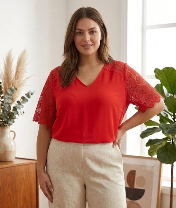 ​Top Fluide & Manches dentelle