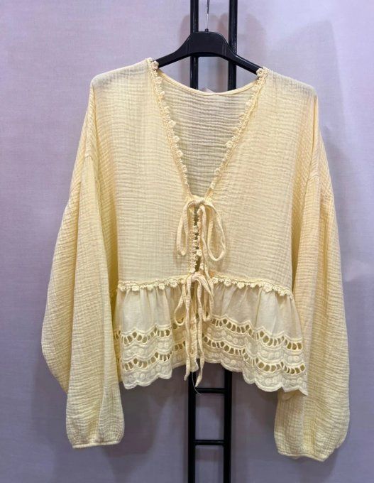 ​Tunique Gilet Gaze de Coton "Aura Bohème"