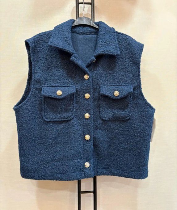 ​Veste bouclettes sans Manche