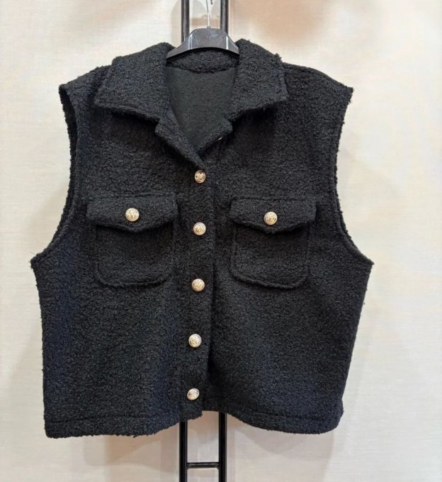 ​Veste bouclettes sans Manche  