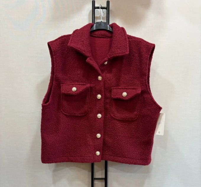 ​Veste bouclettes sans Manche