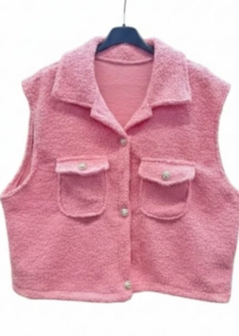 ​Veste bouclettes sans Manche  