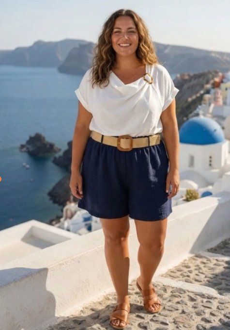 Short Fluide à Taille Élastiquée & Ceinture