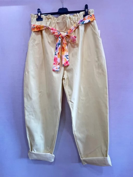 ​Le Pantalon Carotte & Ceinture Fleurie ( 44 / 50 )  