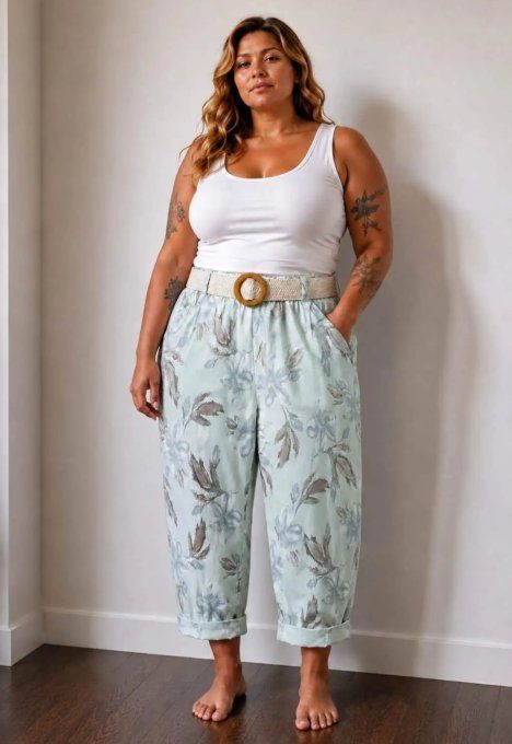 Pantalon 7/8ème Fluide Imprimé Floral "Capri"
