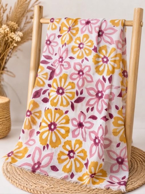 Écharpe Imprimé Floral Rétro