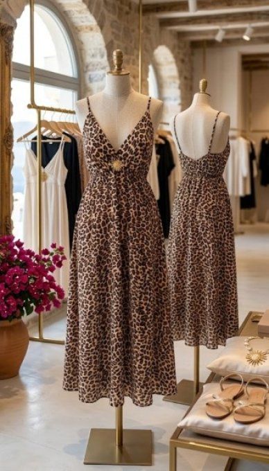 Robe Longue Fluide & Imprimé Léopard