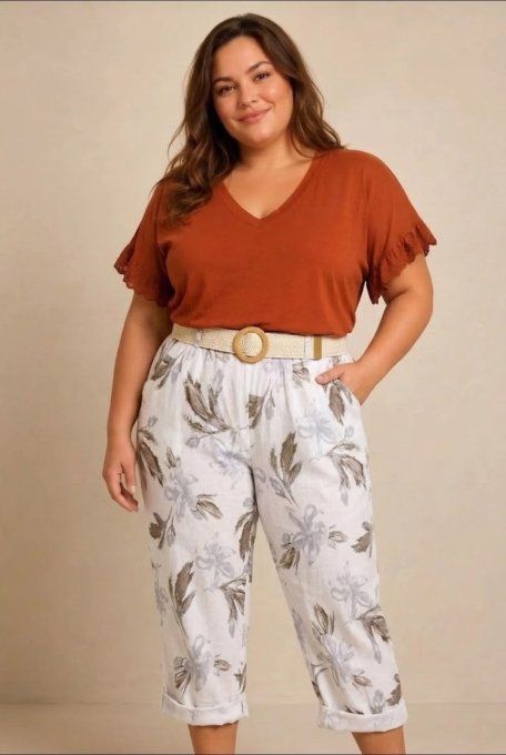 Pantalon 7/8ème Fluide Imprimé Floral "Capri"