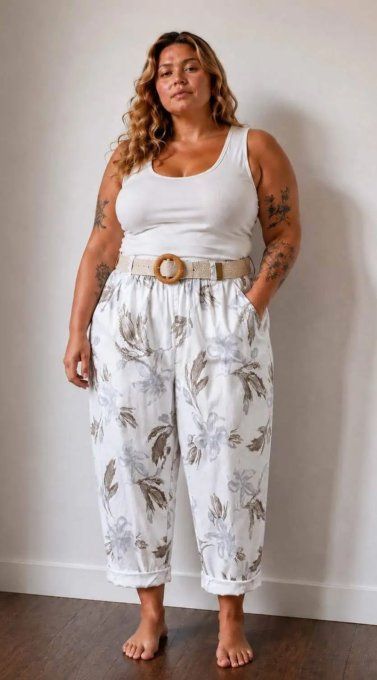 Pantalon 7/8ème Fluide Imprimé Floral "Capri"